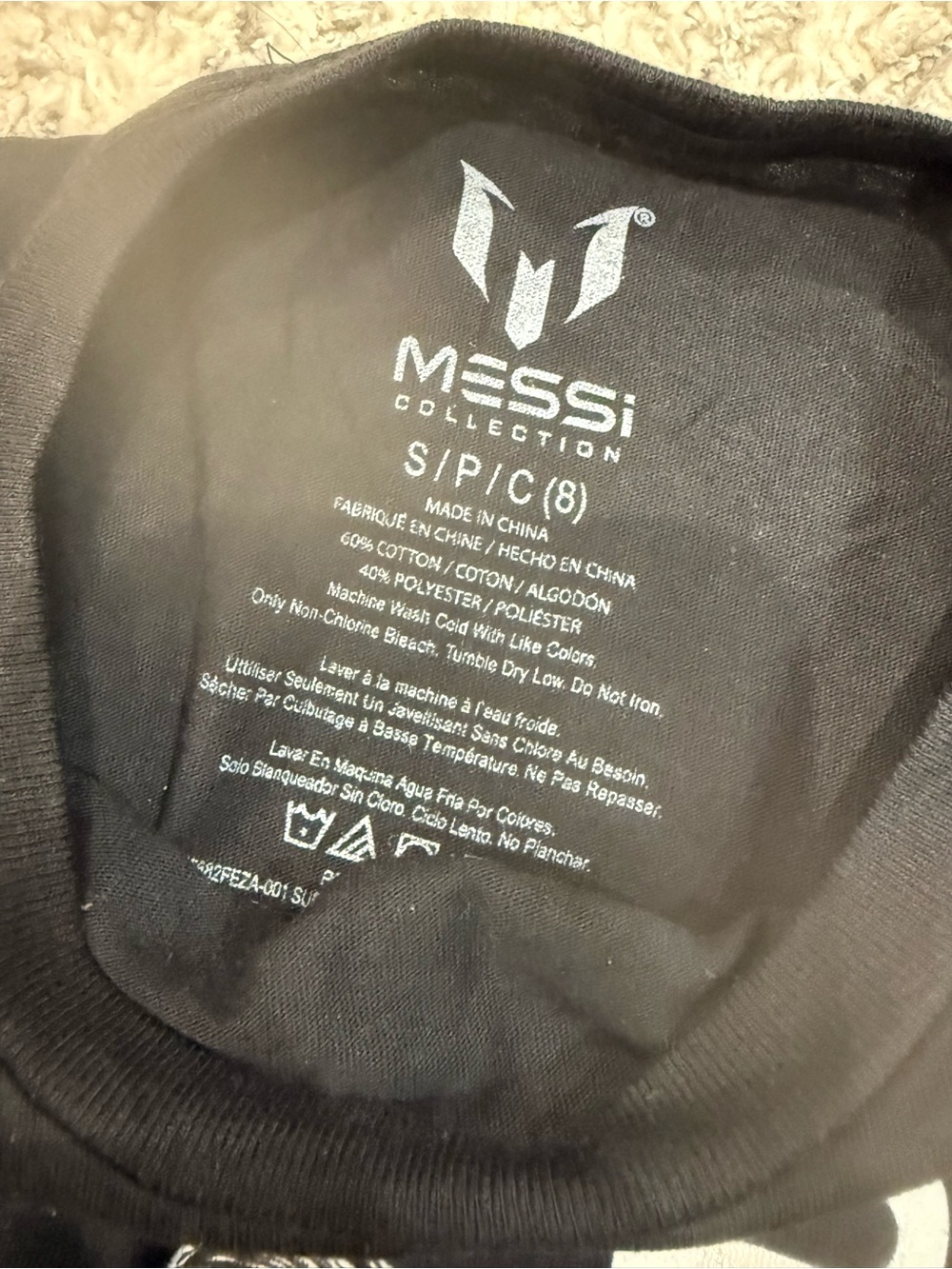 Messi Kids Short Sleeve Graphic Tee — Black with Pink Print - Picture 2 of 2